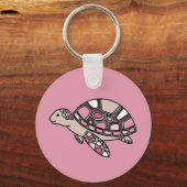 Roze zeeschildpad sleutelhanger (Achterkant)
