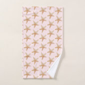 Roze zeesterren schilderij Kustbad handdoek set (Handdoek)