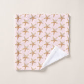 Roze zeesterren schilderij Kustbad handdoek set (Wasdoekje)