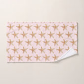 Roze zeesterren schilderij Kustbad handdoek set (Handdoek)