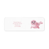 Roze zegel onder het zeeen Baby shower Etiket (Voorkant)