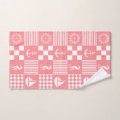 Roze zeilboot bad handdoek (Handdoek)