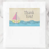 Roze zeilboot Hartelijk dank voor het label Sticke (Tas)