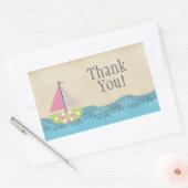 Roze zeilboot Hartelijk dank voor het label Sticke (Envelop)
