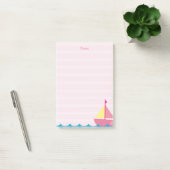 Roze zeilboot Post it Notes (Kantoor)