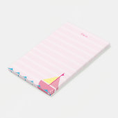 Roze zeilboot Post it Notes (Schuin)