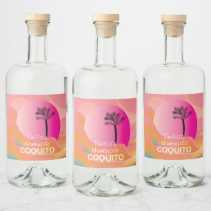 Roze Zelfgemaakte Coquito Recept Zakelijk Branding Likeurfles Etiket