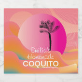 Roze Zelfgemaakte Coquito Recept Zakelijk Branding Likeurfles Etiket (Enkel label)