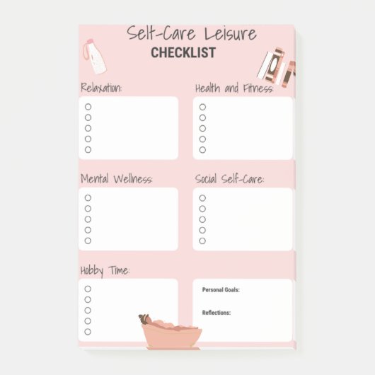 Roze Zelfzorgplanner - Wellness & Geestelijke Gezo Post-it® Notes (Voorkant)