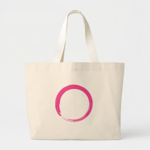 Roze Zen-symbool / Enso-cirkel Grote Tote Bag