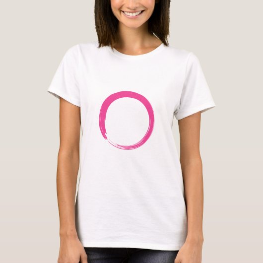 Roze Zen-symbool / Enso-cirkel T-shirt (Voorkant)