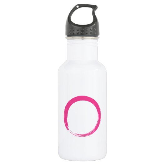 Roze Zen-symbool / Enso-cirkel Waterfles (Voorkant)