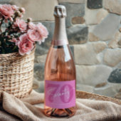 Roze Zeventig 70e Zeventigste Verjaardagsfeestgesc Sparkling Wijnetiket