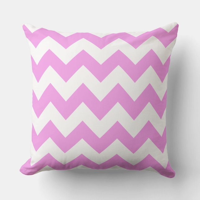 Roze Zig Zag Striped Pillow Kussen (Voorkant)
