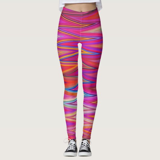 Roze ZigZag Leggings (Voorkant)