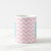 Roze Zigzag Monogram Koffiemok (Center)