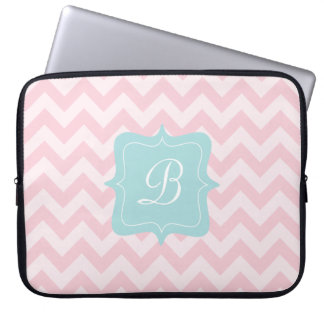 Roze Zigzag Monogram Laptop Sleeve