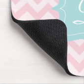Roze Zigzag Monogram Muismat (Hoek)
