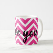 Roze zigzag-ontwerp koffiemok (Voorkant rechts)