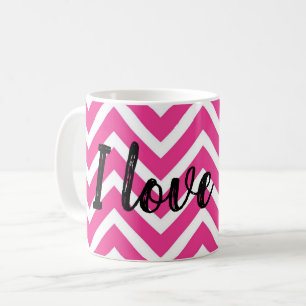 Roze zigzag-ontwerp koffiemok