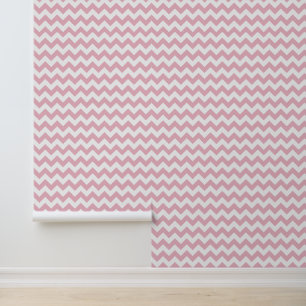 Roze Zigzag, Roze Chevron, Geometrisch Patroon Behang