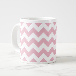 Roze Zigzag, Roze Chevron, Geometrisch Patroon Extra Grote Beker