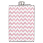 Roze Zigzag, Roze Chevron, Geometrisch Patroon Heupfles (Achterkant)