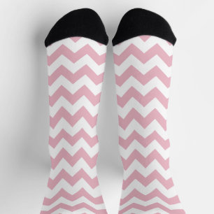 Roze Zigzag, Roze Chevron, Geometrisch Patroon Sokken