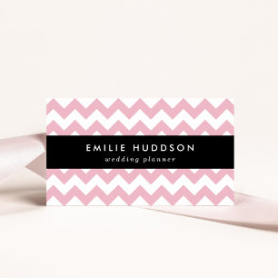 Roze Zigzag, Roze Chevron, Geometrisch Patroon Visitekaartje