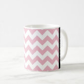 Roze Zigzag, Roze Chevron, Golfpatroon, Jouw naam Koffiemok (Voorkant rechts)