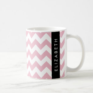 Roze Zigzag, Roze Chevron, Golfpatroon, Jouw naam Koffiemok