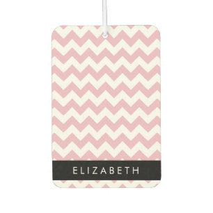 Roze Zigzag, Roze Chevron, Golfpatroon, Jouw naam Luchtverfrisser