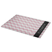 Roze Zigzag, Roze Chevron, Golfpatroon, Jouw naam Snijplank (Hoek)