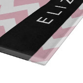 Roze Zigzag, Roze Chevron, Golfpatroon, Jouw naam Snijplank (Hoek)