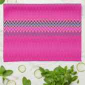 Roze zigzag theedoek (Gevouwen)