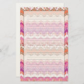 Roze zigzagachtergrond briefpapier (Voorkant / Achterkant)