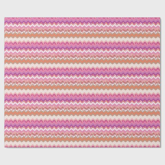 Roze zigzagachtergrond cadeaupapier (Vlak)