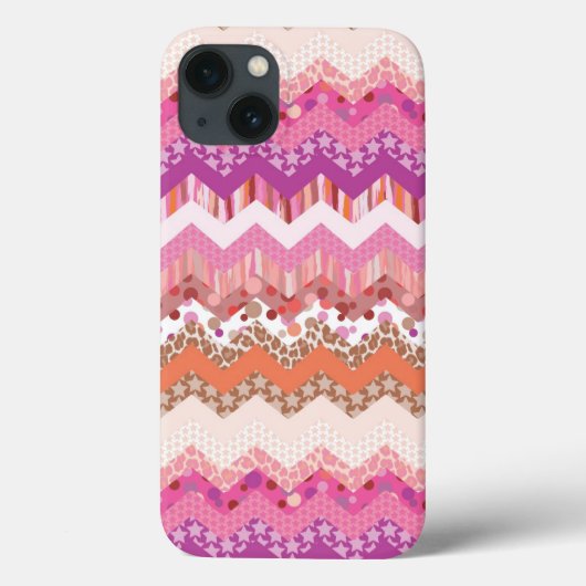 Roze zigzagachtergrond Case-Mate iPhone case (Achterkant)