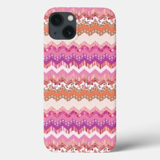 Roze zigzagachtergrond Case-Mate iPhone case (Achterkant)