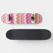 Roze zigzagachtergrond skateboard (Horizontaal)