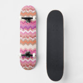 Roze zigzagachtergrond skateboard (Voorkant)
