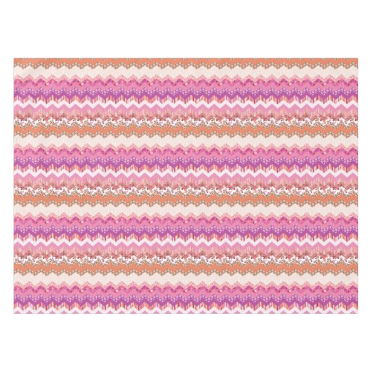 Roze zigzagachtergrond tafelkleed (Voorkant (Horizontaal))