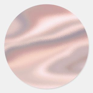 Roze Zijde Roos Goud Custom Trendy Ronde Sticker