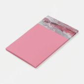 Roze Zilver Abstract Personaliseren Post it Notes  (Schuin)