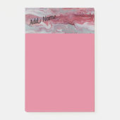 Roze Zilver Abstract Personaliseren Post it Notes (Voorkant)