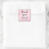 Roze zilver Faux Glitter Lights Hartelijk dank Vierkante Sticker (Tas)
