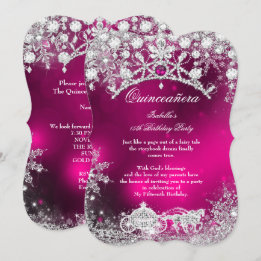 Roze zilver Quinceanera 15e Winter Wonderland Kaart