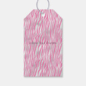 Roze Zilver Zebra Cadeaulabel (Voorkant)