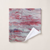 Roze & Zilveren Abstracte Badkamer Handdoek Set (Wasdoekje)