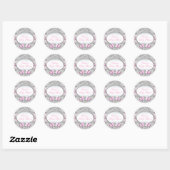 Roze & Zilveren Bloemen Bow Baby shower Sticker (Vel)